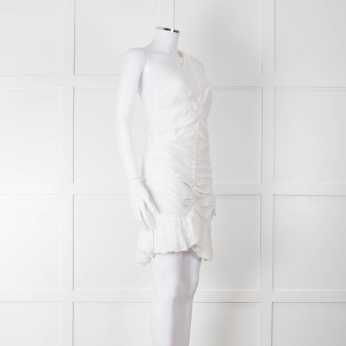 Isabel Marant Etoile White One Shoulder Cotton Mini Dress