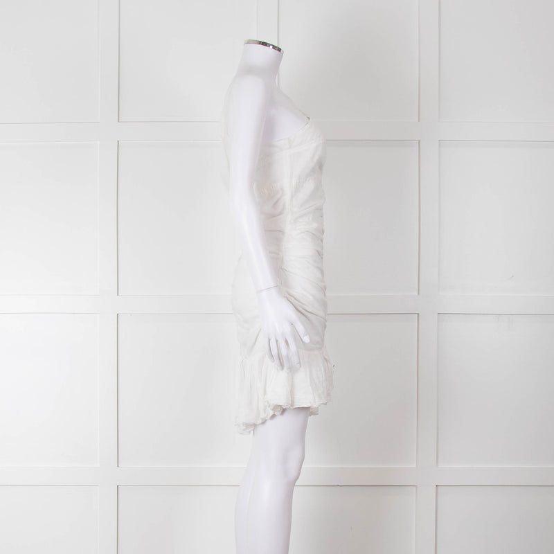 Isabel Marant Etoile White One Shoulder Cotton Mini Dress