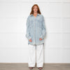 Free People Pale Wash Oversized Denim Shirt
