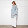Free People Pale Wash Oversized Denim Shirt