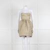 Marco Bologna Gold Jacquard Strapless Bustier Dress
