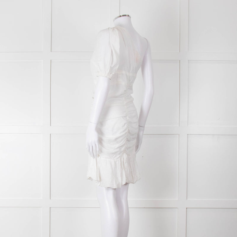 Isabel Marant Etoile White One Shoulder Cotton Mini Dress