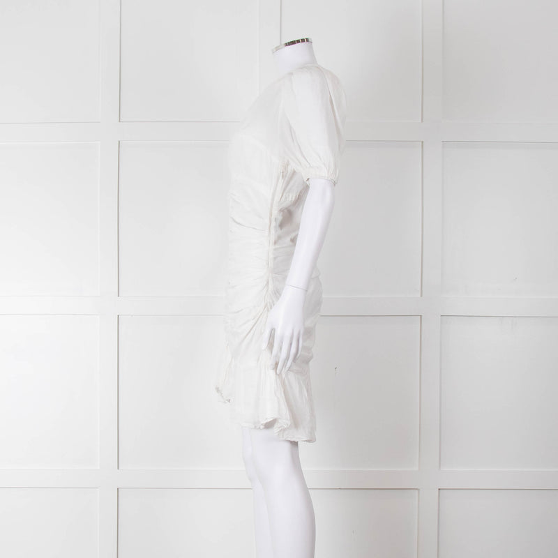 Isabel Marant Etoile White One Shoulder Cotton Mini Dress