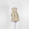 Marco Bologna Gold Jacquard Strapless Bustier Dress
