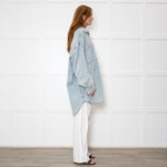 Free People Pale Wash Oversized Denim Shirt