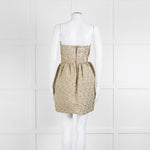 Marco Bologna Gold Jacquard Strapless Bustier Dress