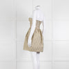 Marco Bologna Gold Jacquard Strapless Bustier Dress
