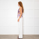 Amen Sheer Net Vest Top With Purple Seqiuns