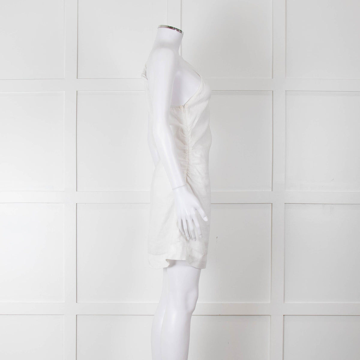 Faithful The Brand White Linen One Shoulder Dress