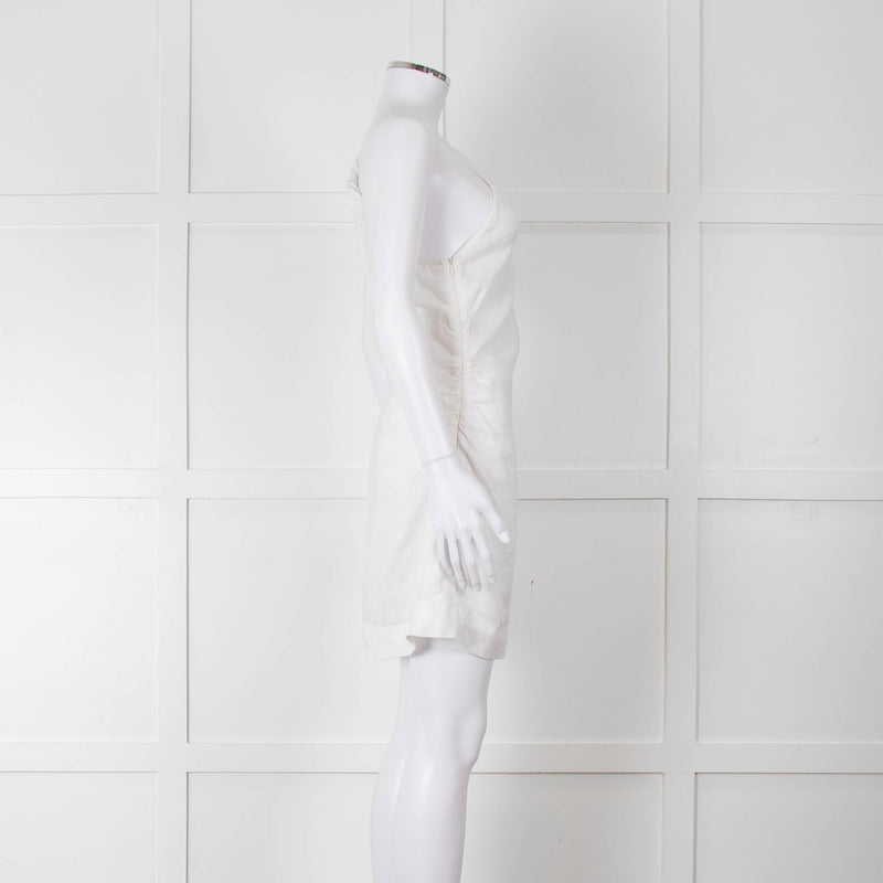 Faithful The Brand White Linen One Shoulder Dress
