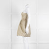 Marco Bologna Gold Jacquard Strapless Bustier Dress