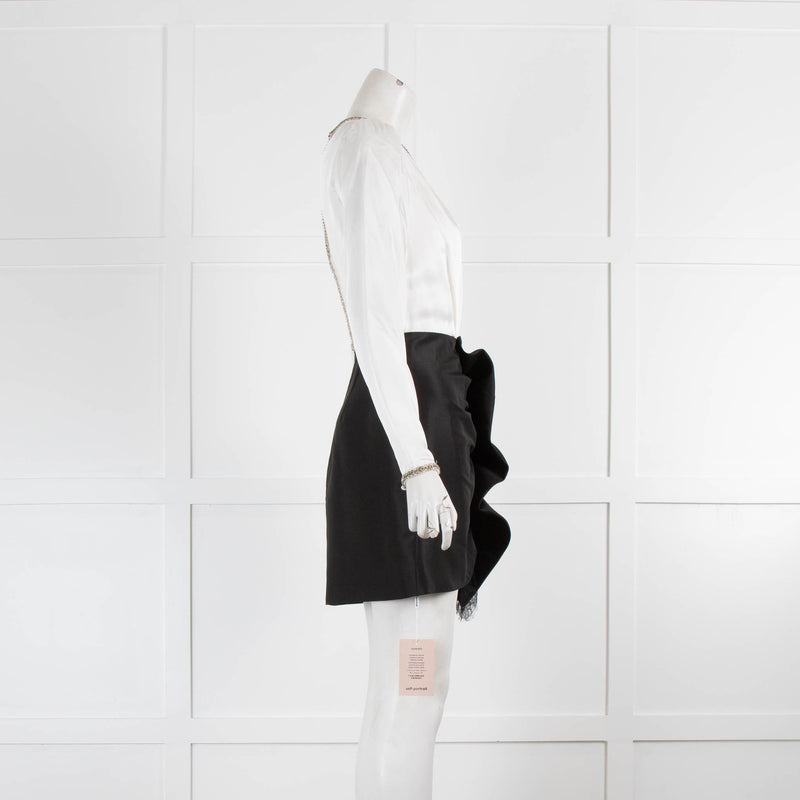 Self-Portrait Monochrome Ruffle Dress