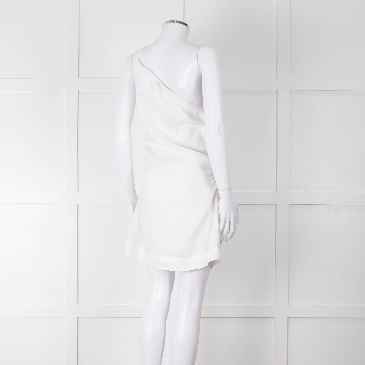 Faithful The Brand White Linen One Shoulder Dress