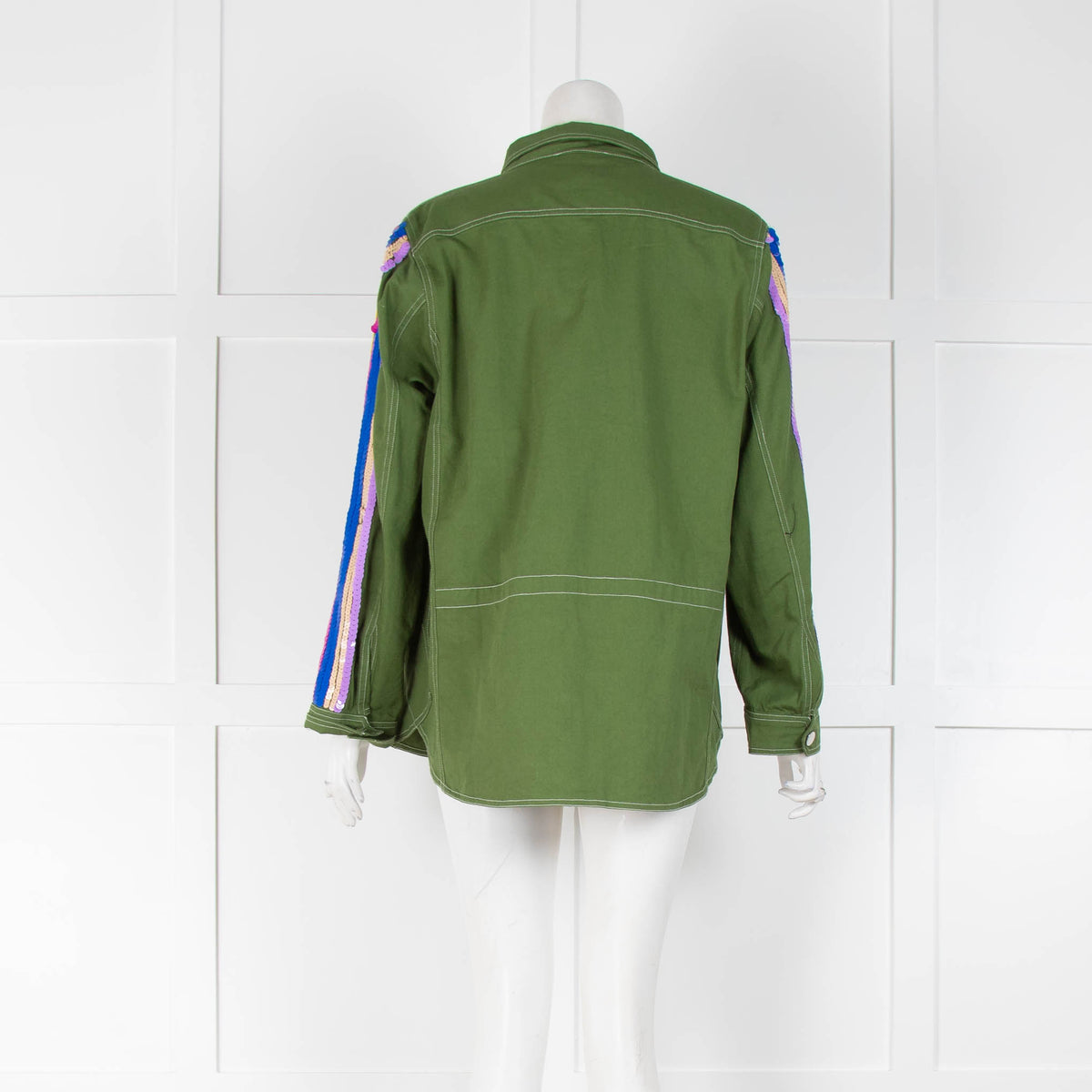 Vilagallo Green Jacket Sequin Arm Stripe