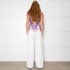 Amen Sheer Net Vest Top With Purple Seqiuns