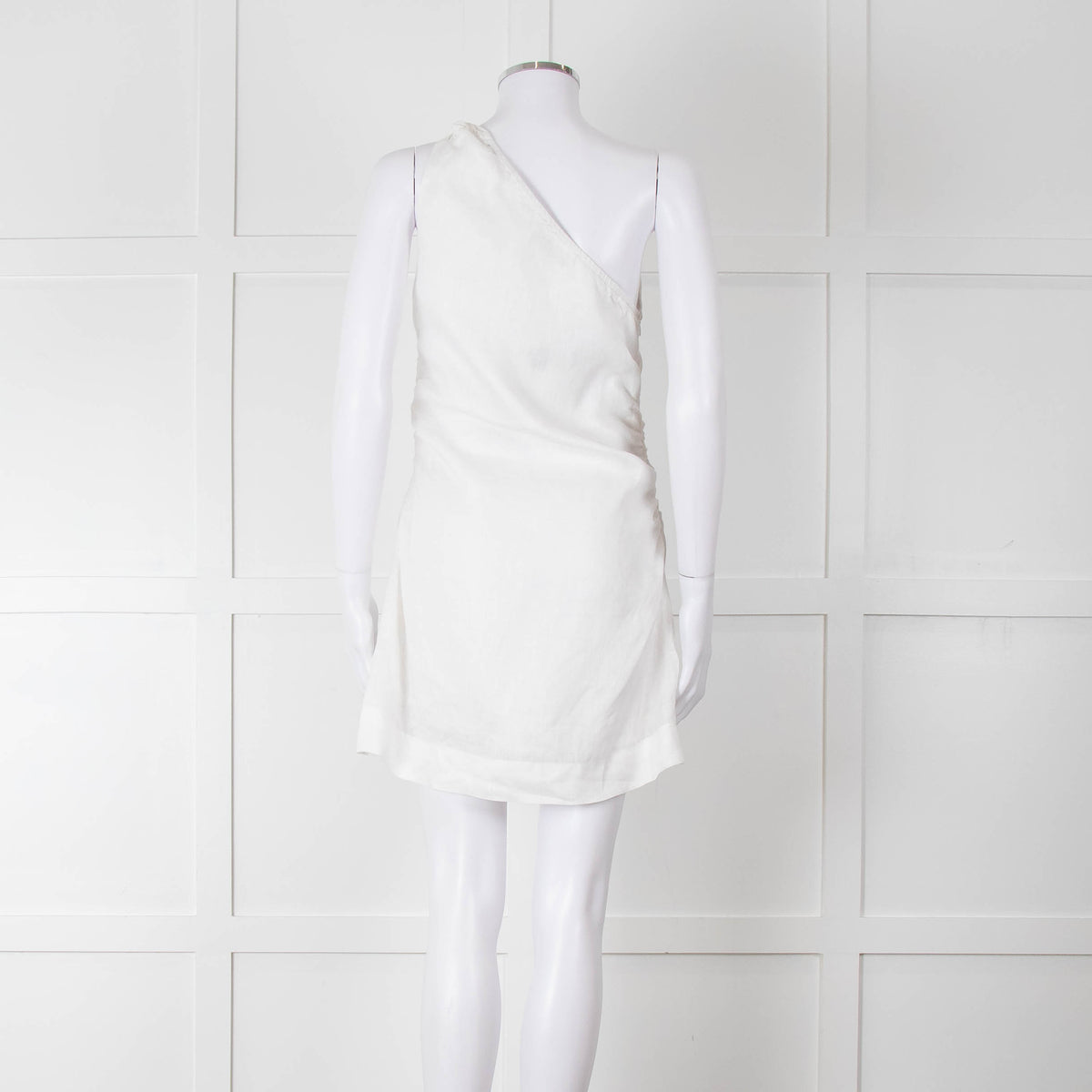 Faithful The Brand White Linen One Shoulder Dress