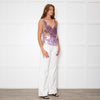 Amen Sheer Net Vest Top With Purple Seqiuns