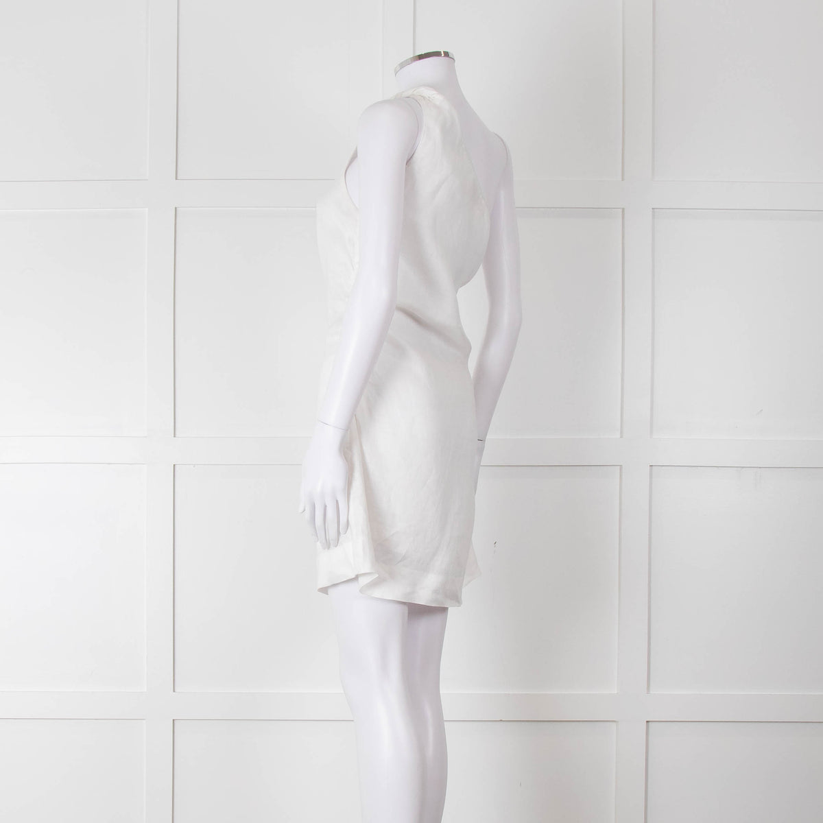 Faithful The Brand White Linen One Shoulder Dress