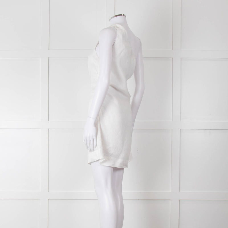 Faithful The Brand White Linen One Shoulder Dress