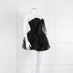 LoveShackFancy Black Tulle Strapless Faron Mini Dress