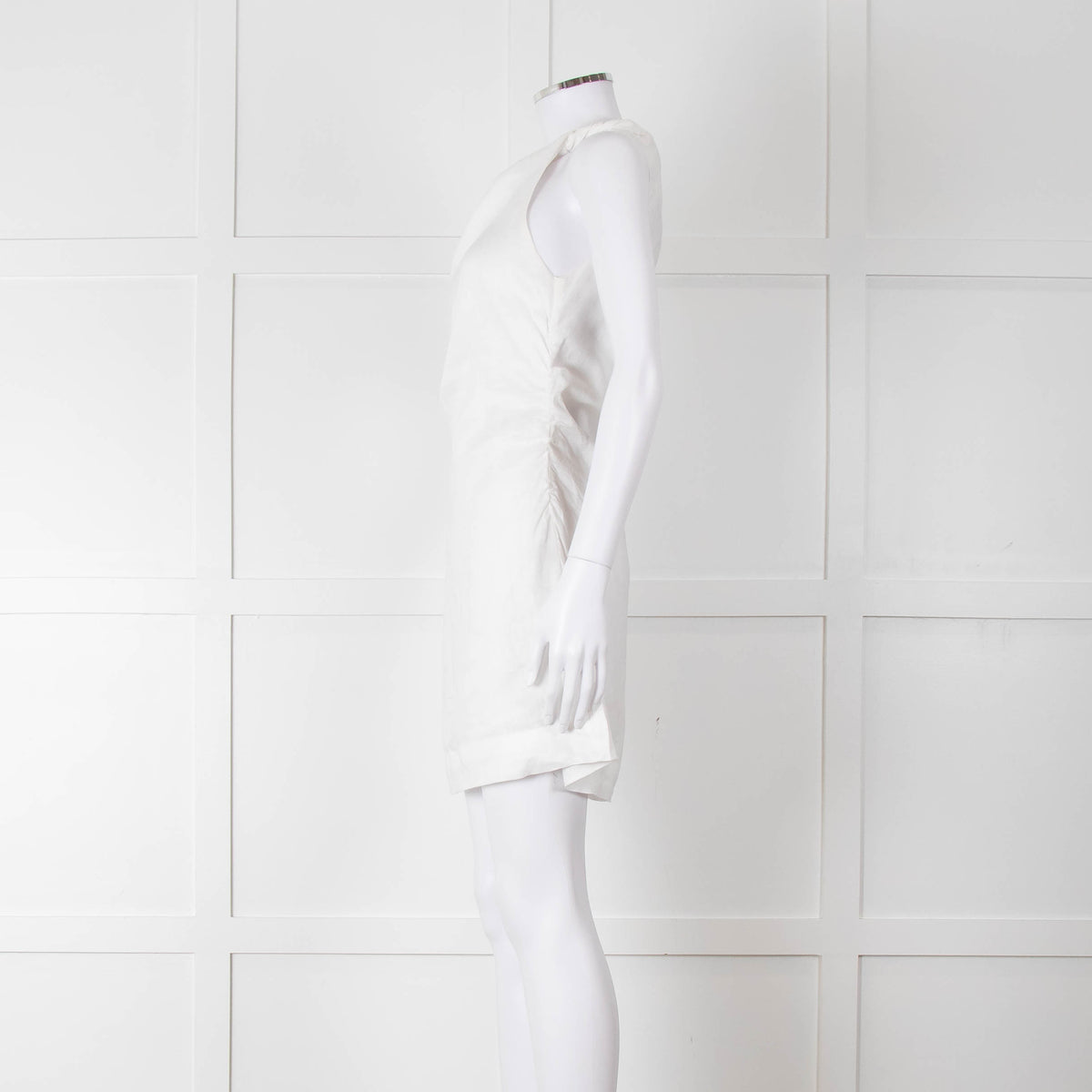 Faithful The Brand White Linen One Shoulder Dress