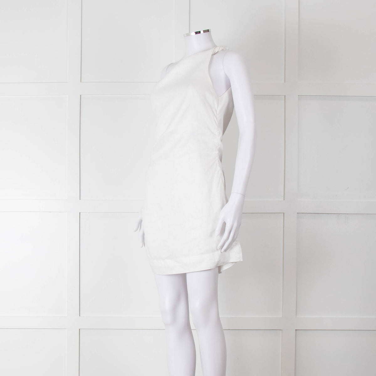 Faithful The Brand White Linen One Shoulder Dress