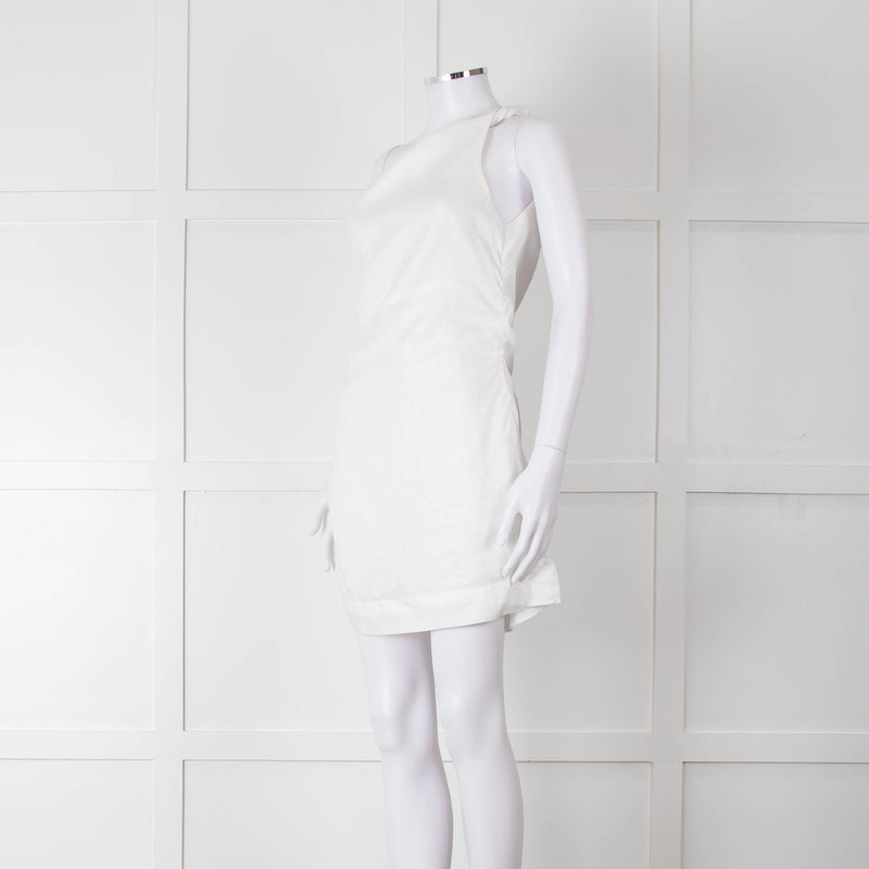 Faithful The Brand White Linen One Shoulder Dress