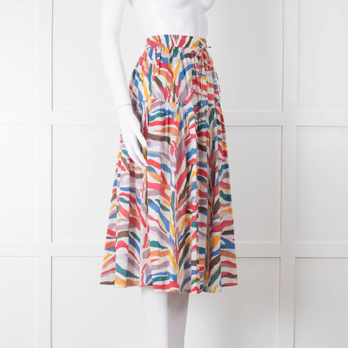 Leon & Harper Multi Coloured Tiered Tie Waist Skirt