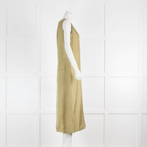 S Max Mara Green Geometric Print Sleeveless Dress