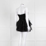 LoveShackFancy Black Tulle Strapless Faron Mini Dress