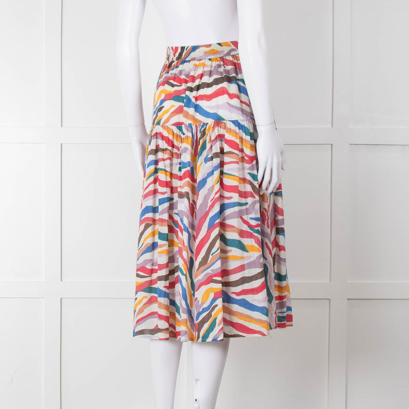 Leon & Harper Multi Coloured Tiered Tie Waist Skirt