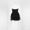 LoveShackFancy Black Tulle Strapless Faron Mini Dress