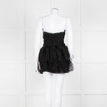 LoveShackFancy Black Tulle Strapless Faron Mini Dress
