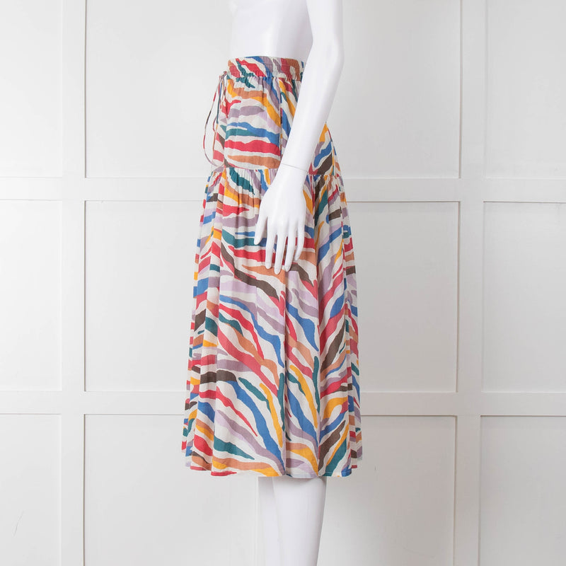 Leon & Harper Multi Coloured Tiered Tie Waist Skirt