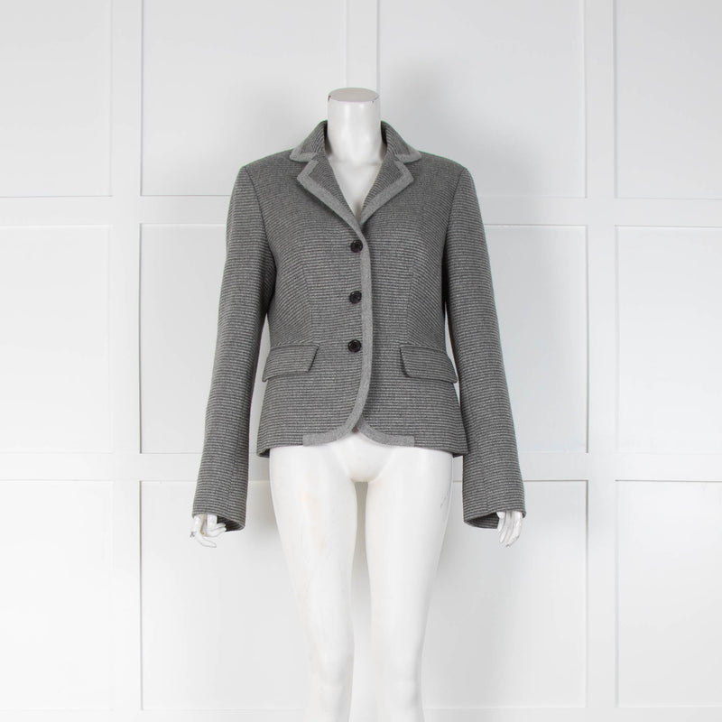 Loro Piana Grey Cashmere Sparkle Knit Jacket