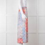 Marc Cain Sports Blue Multi Print Stretch Waist Skirt