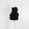 LoveShackFancy Black Tulle Strapless Faron Mini Dress