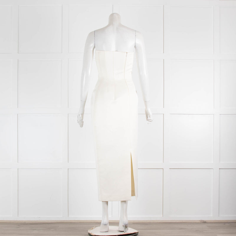 Emilia Wickstead Cream Fitted Strapless Dress