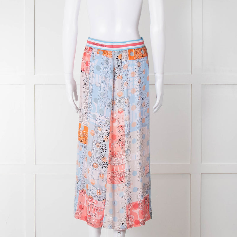 Marc Cain Sports Blue Multi Print Stretch Waist Skirt