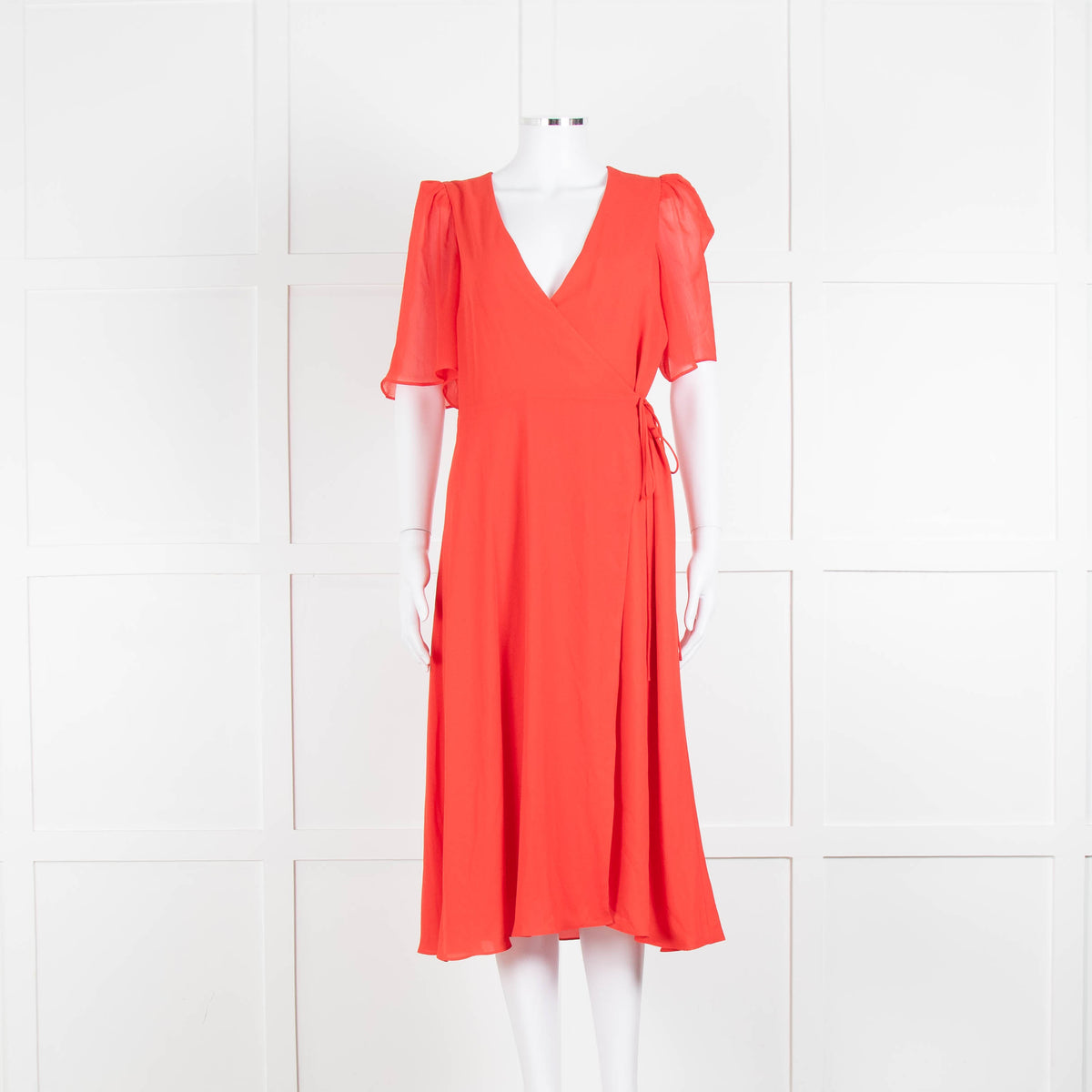 Alice + Olivia Red Short Sleeve Wrap Dress