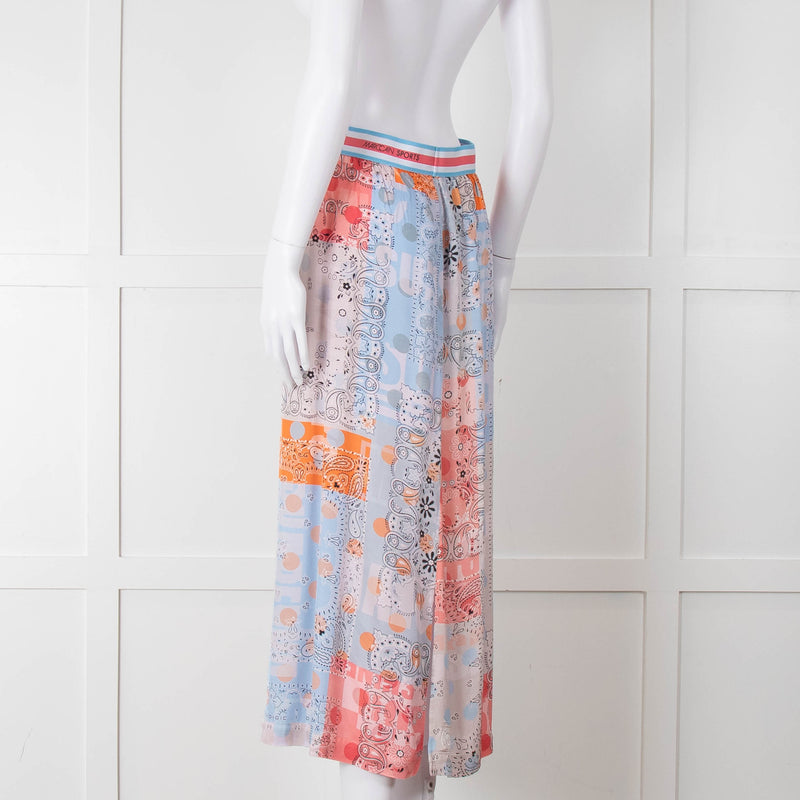 Marc Cain Sports Blue Multi Print Stretch Waist Skirt
