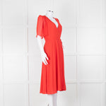 Alice + Olivia Red Short Sleeve Wrap Dress