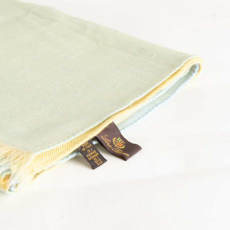 Loro Piana  Yellow and Blue Cashmere/Silk Mix Scarf