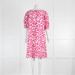 Merlette White Fuchsia Pink Floral Short Balloon Sleeve