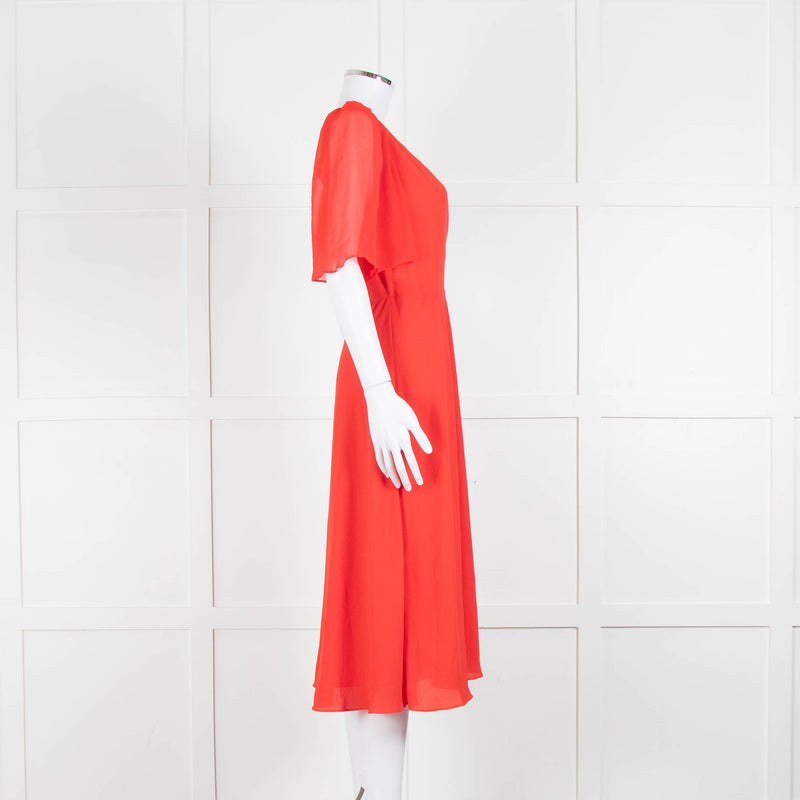 Alice + Olivia Red Short Sleeve Wrap Dress