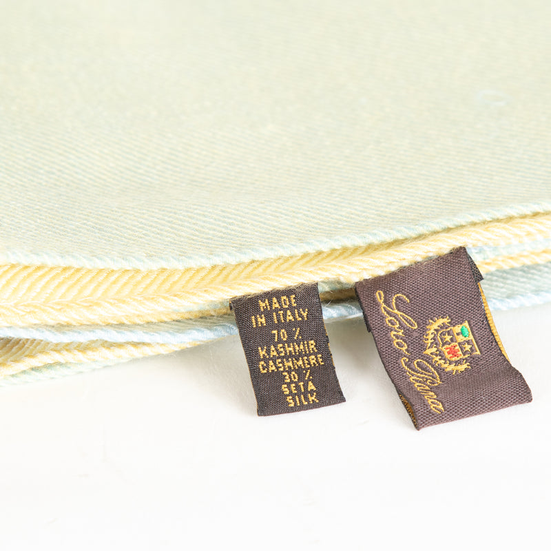 Loro Piana  Yellow and Blue Cashmere/Silk Mix Scarf