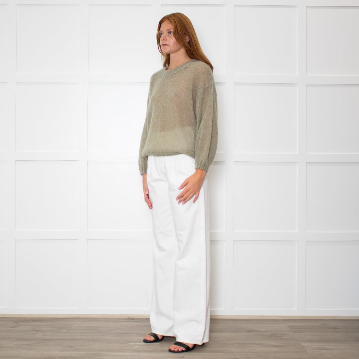 Marella Sage Green Mohair Roundneck Jumper