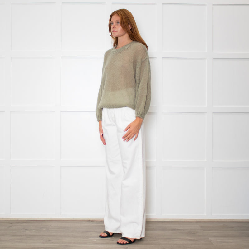 Marella Sage Green Mohair Roundneck Jumper