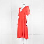 Alice + Olivia Red Short Sleeve Wrap Dress