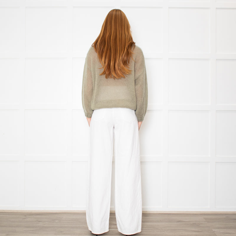 Marella Sage Green Mohair Roundneck Jumper